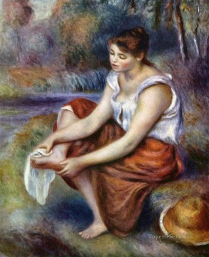 Chica secándose los pies Pierre Auguste Renoir Pinturas al óleo